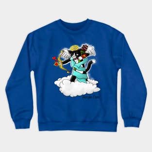 Valentine's Day Tuxedo Cupid Cat Crewneck Sweatshirt